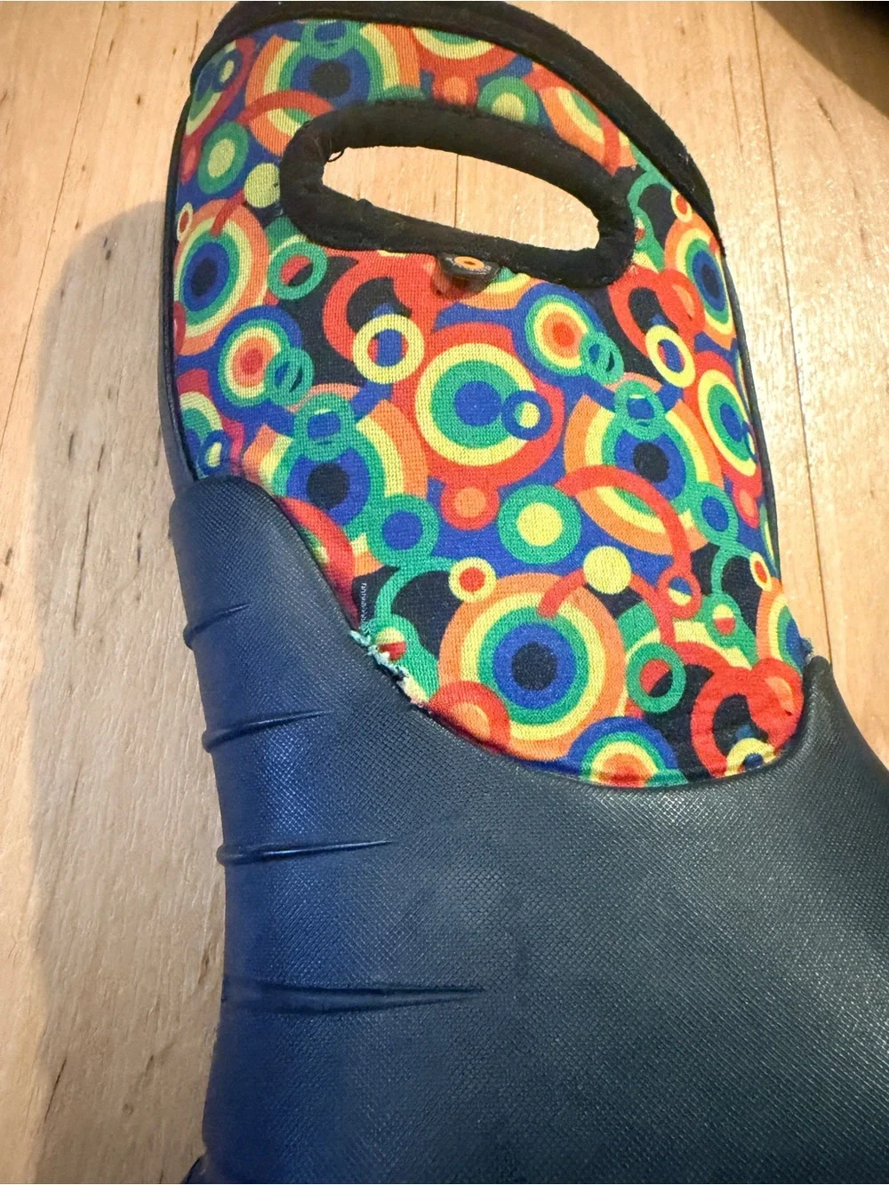 Kids Bog Boots with Colorful Circle Print Shaft